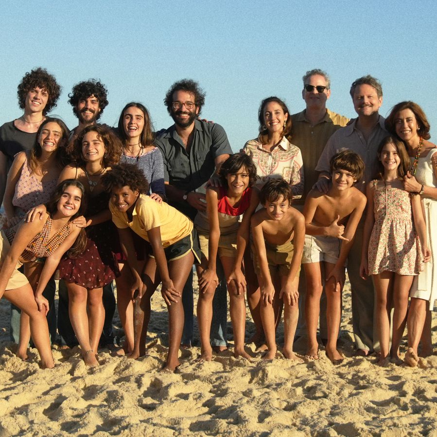 Groepsfoto op het strand