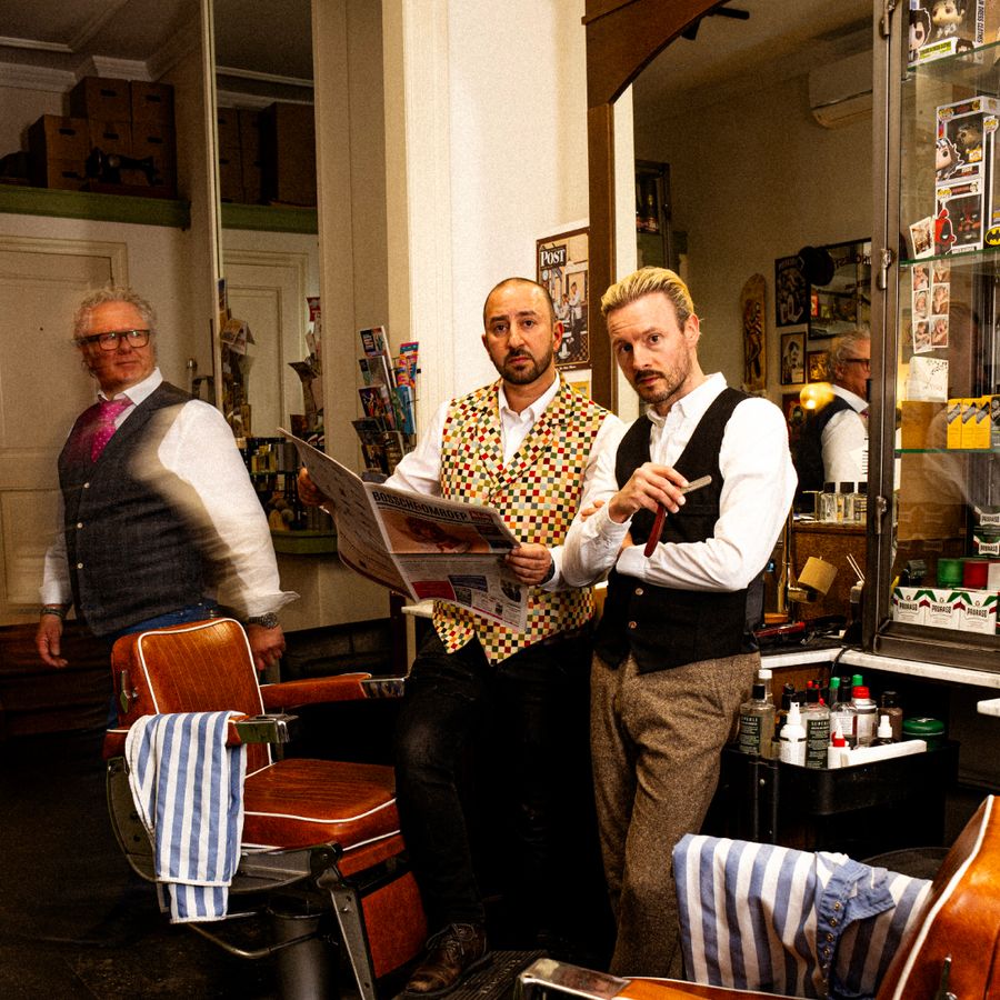 Scène in een barbershop