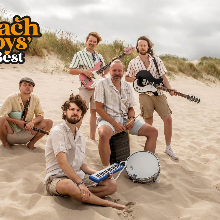Muzikanten Beach Boys' Best op het strand