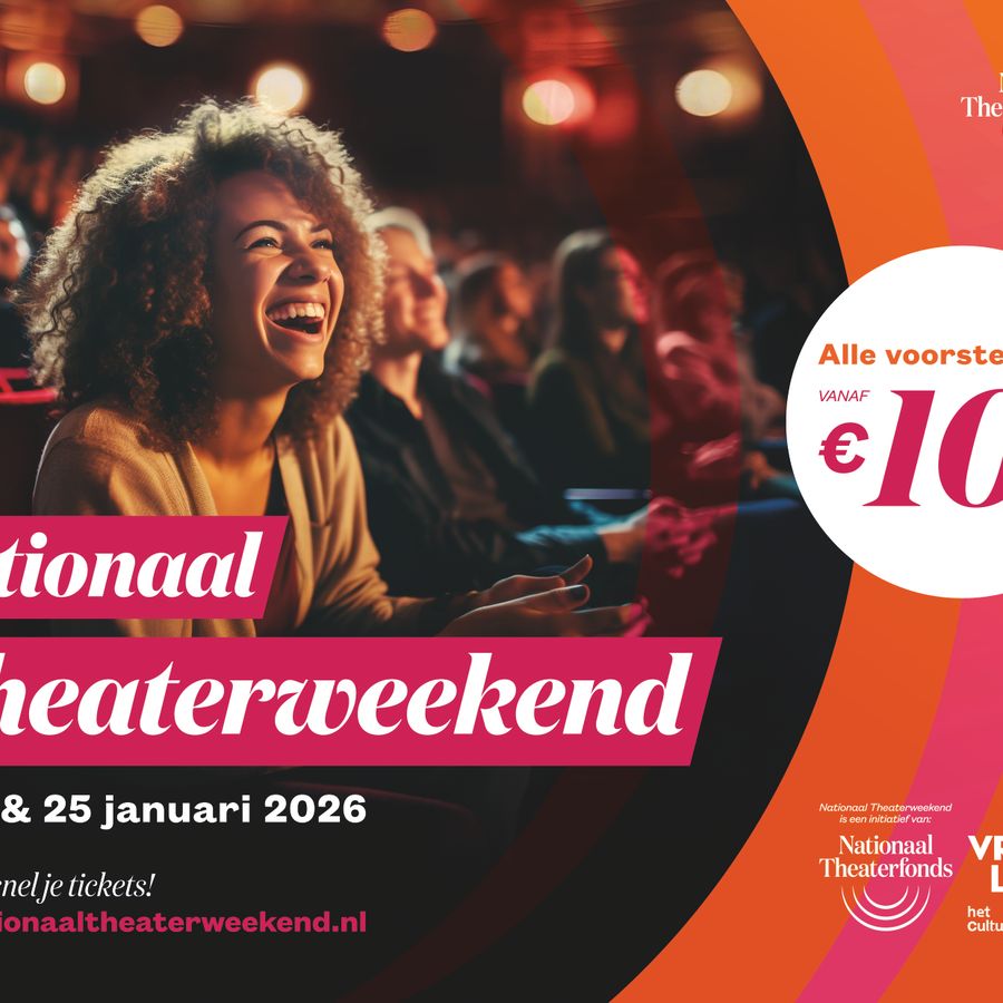 Vrouw in theater, tekst Nationaal Theaterweekend €10