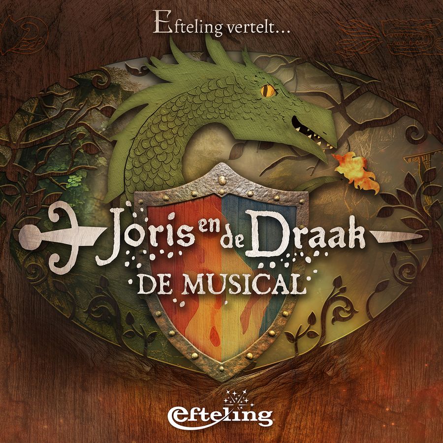 Een logo van Joris en de Draak attractie in de Efteling