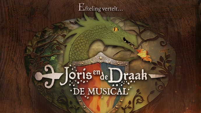 Een logo van Joris en de Draak attractie in de Efteling
