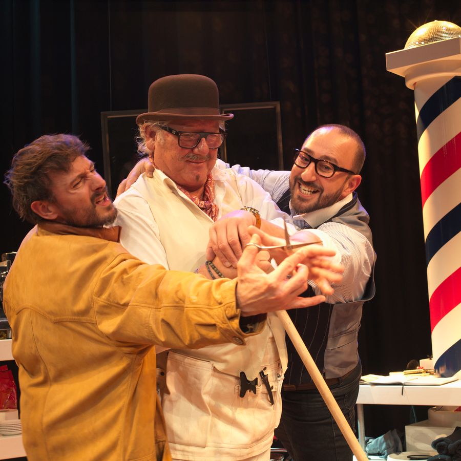 Scène in een barbershop