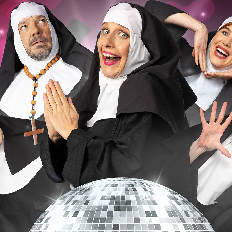 Nonnen bij een discobal